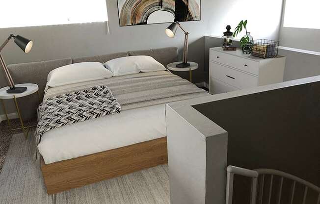 Loft Bedroom | Noho Gallery Apartments in North Hollywood, CA 91601