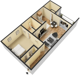 1 bed, 1 bath, 600 sqft, $879