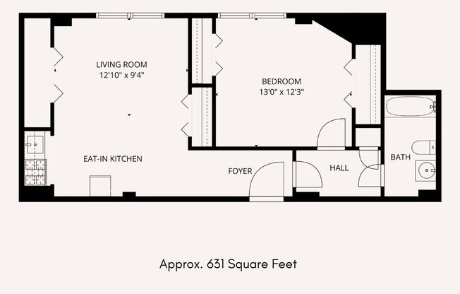 1 bed, 1 bath, 505 sqft, $1,145, Unit 407