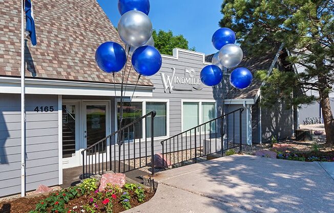 Clubhouse Exterior at Windmill Apartments, Colorado Springs, Colorado