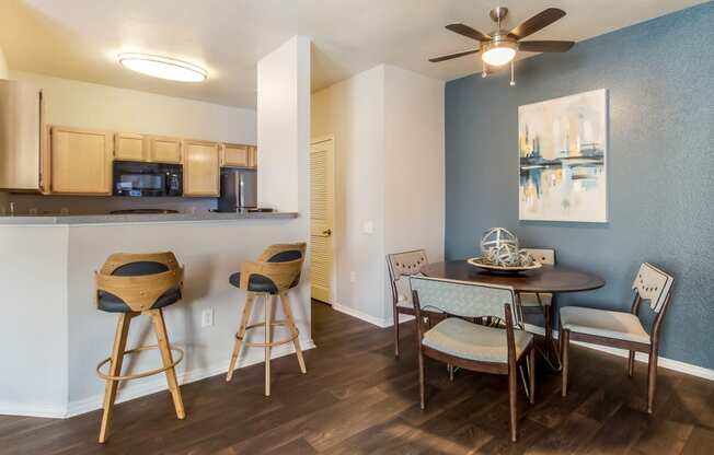 Kitchen and Dining Room at Greensview Apartments in Aurora, Colorado, CO