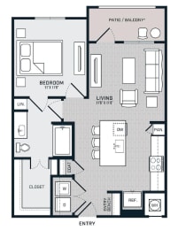 1 bed, 1 bath, 700 sqft, $1,393