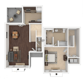 1 bed, 1.5 baths, 1,017 sqft, $1,870