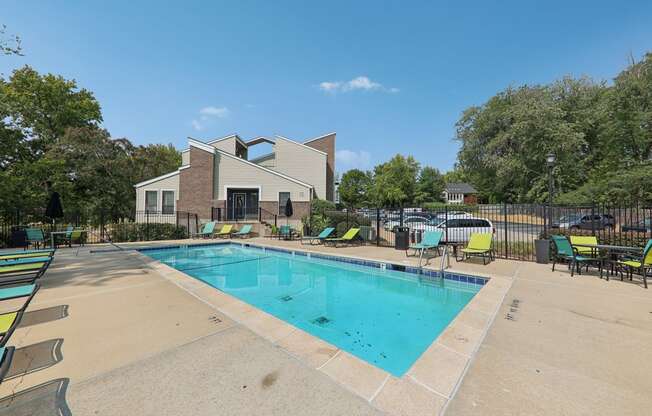 the preserve at ballantyne commons resort style swimming pool with chairs and a house