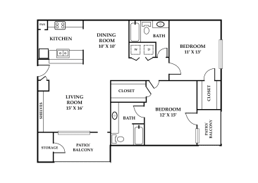 2 beds, 2 baths, 1,214 sqft, $1,469