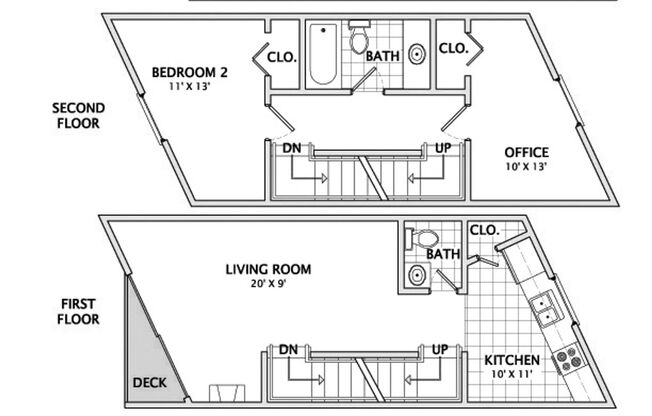 2 beds, 2.5 baths, 1,158 sqft, $1,040