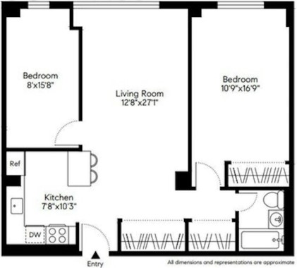 2 beds, 1 bath, 895 sqft, $5,500, Unit 2E