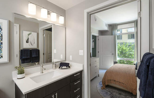 Renovated Bathrooms With Quartz Counters at Kingston at McLean Crossing, Virginia, 22102