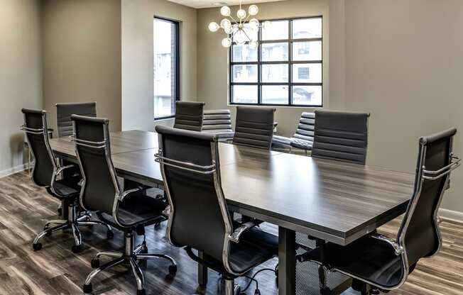 Conference room at The Apartments at Lux 96 in Papillion, NE