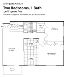 2 beds, 1 bath, 1,102 sqft, $1,255