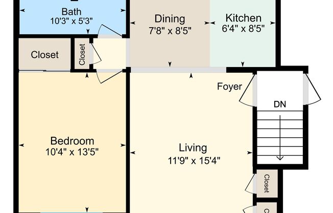 1 bed, 1 bath, 566 sqft, $1,249, Unit 01-09