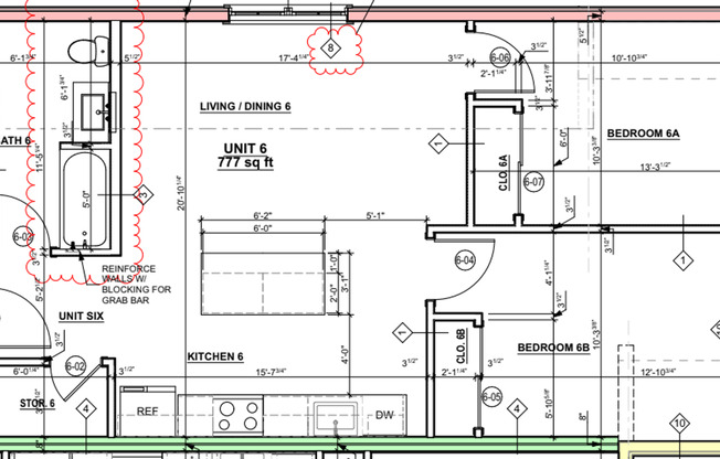 2 beds, 1 bath, 777 sqft, $2,300, Unit Unit 6