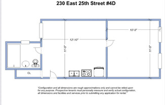 1 bed, 1 bath, $3,300, Unit 4D