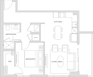 1 bed, 1 bath, 822 sqft, $1,411