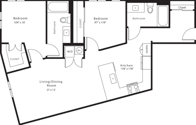 2 beds, 2 baths, 1,017 sqft, $3,250, Unit 734