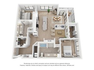 2 beds, 2 baths, 1,335 sqft, $4,225