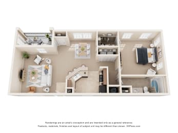 1 bed, 1 bath, 992 sqft, $1,799