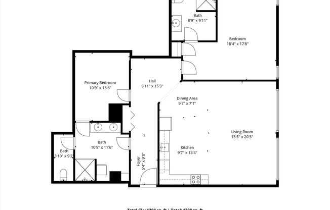 2 beds, 2 baths, 1,308 sqft, $2,125, Unit 34