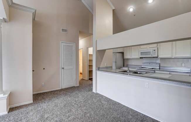 Large kitchens with ample countertop space at Turnberry Isle Apartments in Dallas, TX.