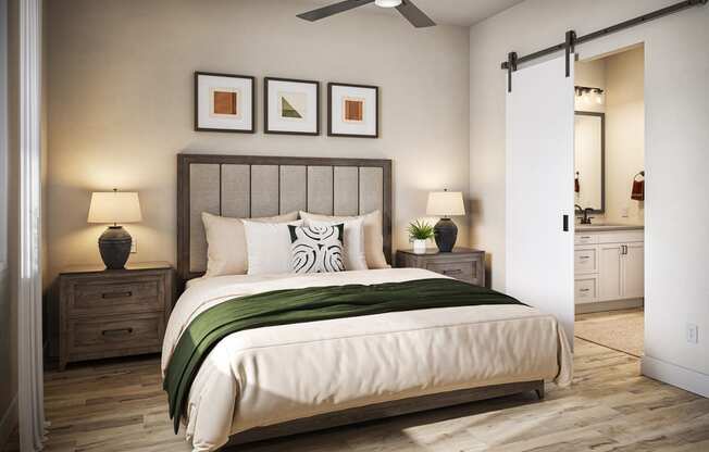 Three Bedroom Bedroom at Solstice Living Apartments in Tucson Arizona