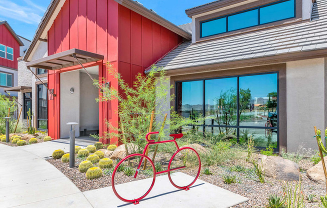 a red bike parked in front of a buildingat Weylyn Luxury Apartments, Laveen Arizona