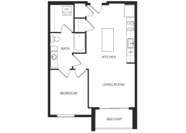1 bed, 1 bath, 679 sqft, $1,545