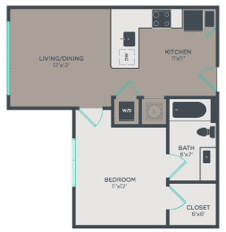 1 bed, 1 bath, 593 sqft, $1,379