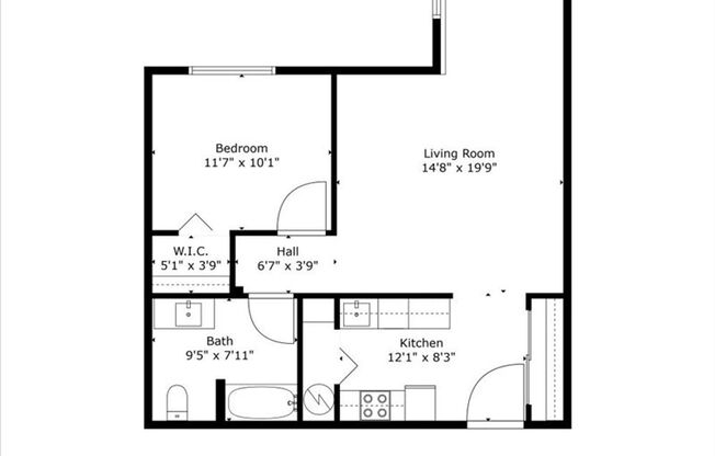 1 bed, 1 bath, 750 sqft, $1,700, Unit 104