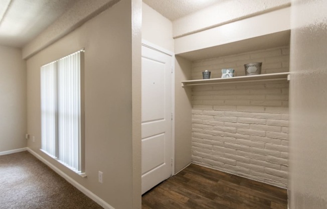 This is a photo of the entryway in the 965 square foot 2 bedroom, 2 bath  apartment at Harvard Square Apartments, in Dallas, TX.