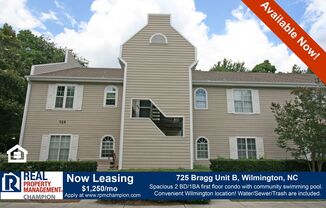 Spacious 2 BD/1 BA First Floor Condo w/Central Wilmington Location