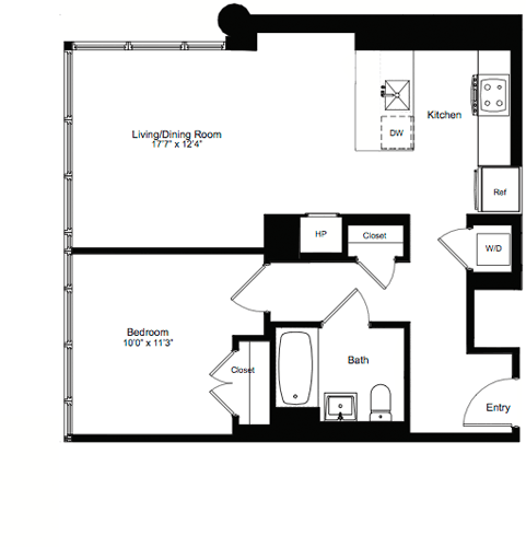 1 bed, 1 bath, 741 sqft, $6,552, Unit 10H