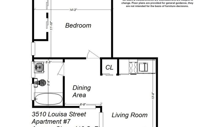 1 bed, 1 bath, 410 sqft, $1,499, Unit 3510 Louisa St. #07