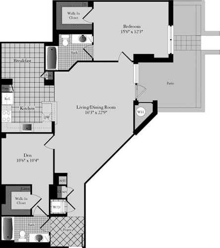 1 bed, 1 bath, 1,279 sqft, $5,112, Unit 128