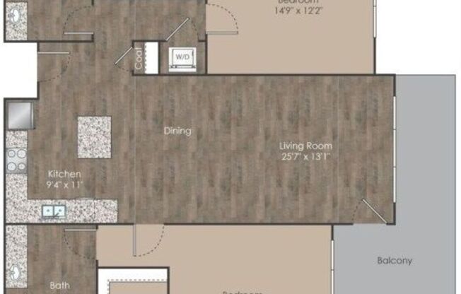 2 beds, 2 baths, 1,319 sqft, $2,955