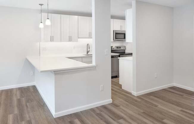Wooden flooring Living room area with kitchen at Norwich Gate, East Norwich
