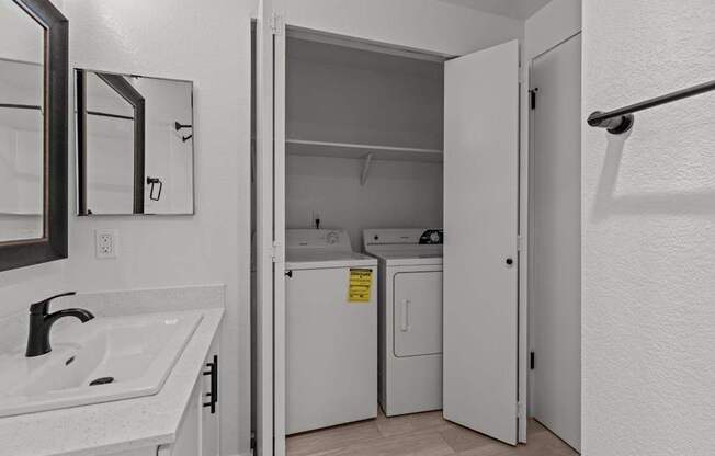 The Marina at Martha Lake Apartments in Bothell, WA Bathroom and Laundry Closet