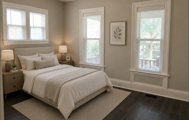 Updated, spacious 2 bedroom, 1 bathroom first floor apartment in the transforming Belknap neighborhood