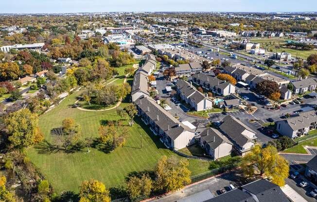 Drone View of Community at The Villas at Quail Creek Apartment Homes in Austin Texas