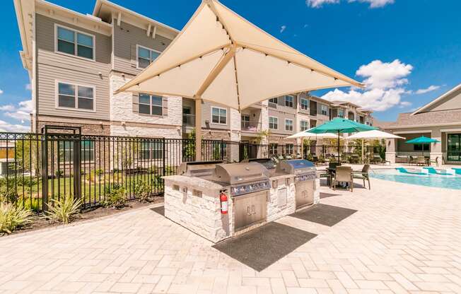 Grill Station at Cue Luxury Apartments, Cypress, Texas