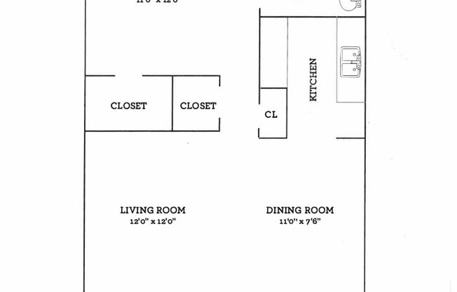 1 bed, 1 bath, 543 sqft, $950
