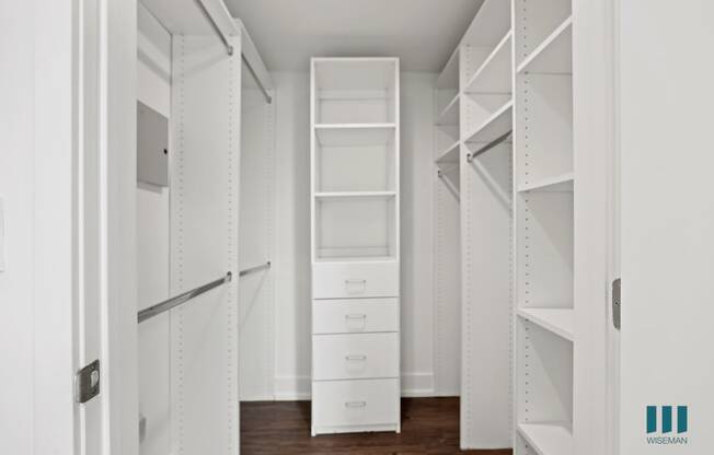 Walk-In Closet with Built-In Organizers