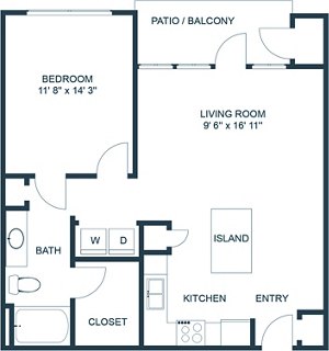 1 bed, 1 bath, 805 sqft, $1,686