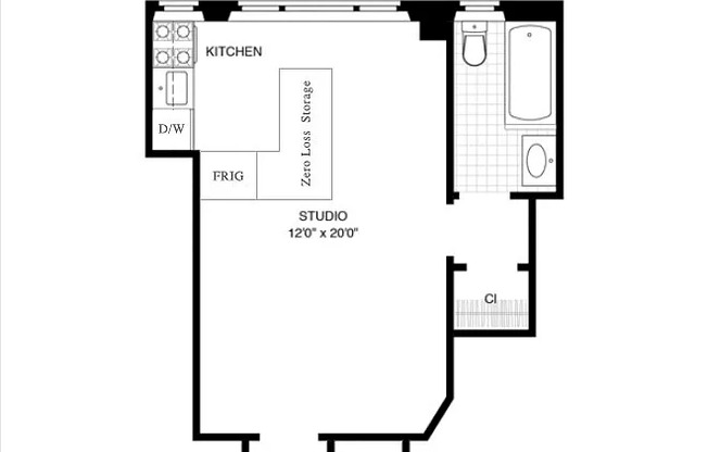 Studio, 1 bath, $2,700, Unit 5B