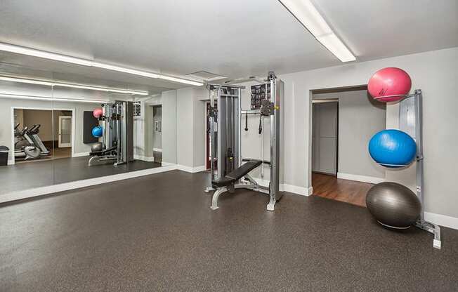 Community Fitness Center with Equipment at Meritage Apartments in Vallejo, CA.