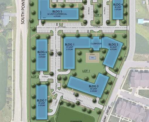 Colored Site Plan at Two Points Crossing, Wisconsin