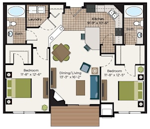 2 beds, 2 baths, 1,087 sqft, $1,795