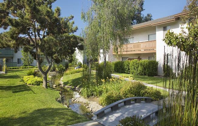 Lush Green Outdoor Spaces, at Pacific Oaks Apartments, Towbes, California