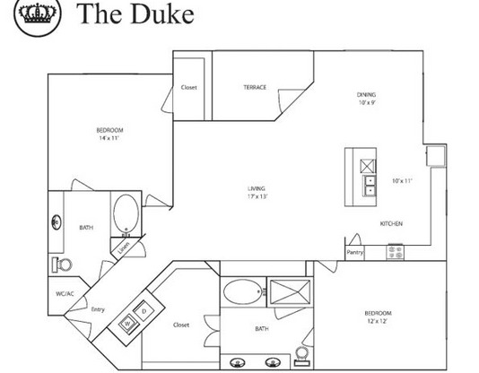 2 beds, 2 baths, 1,267 sqft, $1,618