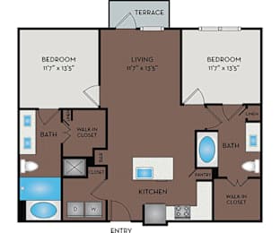 2 beds, 2 baths, 1,039 sqft, $1,905