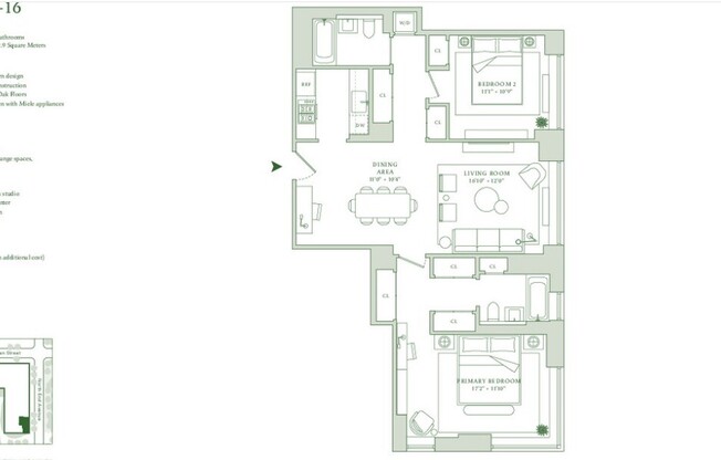 2 beds, 2 baths, 1,108 sqft, $11,900, Unit 9G